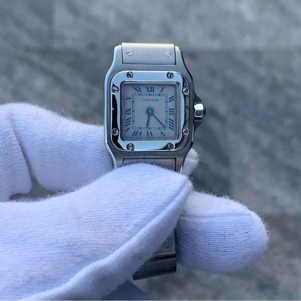 VINTAGE CARTIER SANTOS 1565 24MM STAINLESS STEEL QUARTZ LADIES WATCH!!!